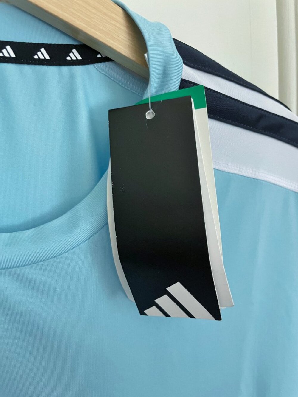 NEW Adidas Men's 3-Stripe Active Tee XL NWT Ice Blue - Picture 4 of 9